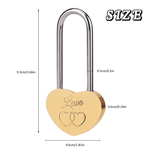 100 PCS 3.5" Love Locks Single Heart Keyless Padlock Without Key Forever Love for Lovers Wedding,Valentines,Anniversary,Travel(NO Key) - Image 3