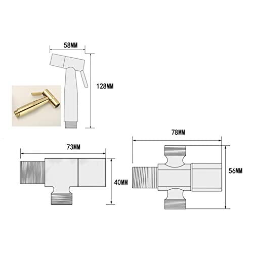 Pulvérisateur de bidet pour toilettes doré multifonctionnel mural eau froide