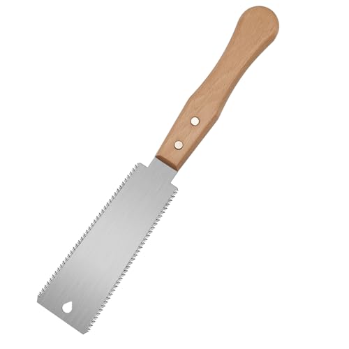 Double-Sided Fine Teeth Wood Saw, Japanese Pull Saw 6 Inch Flush Cut Saw, Small Hand Saw for Hardwood & Softwood Woodworking Trim (15/17TPI)
