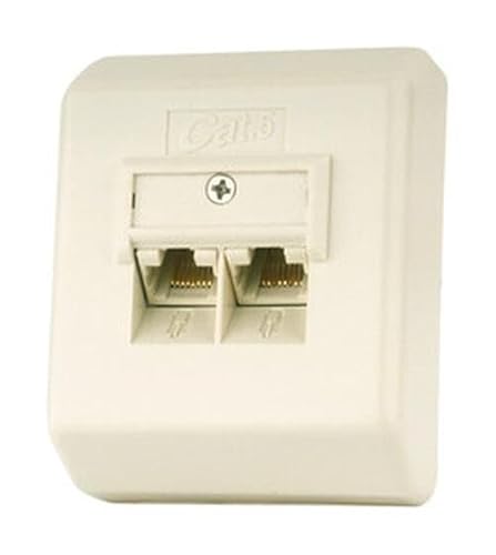 VoltShine Aufputz CAT5 Dual Telefon-Dockingstation mit 8P8C RJ45-Stecker, perfekt für Hochgeschwindigkeitsnetzwerke