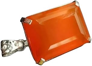 95.00 Ct Natural Emerald Cut Orange Opal 925 Solid Silver Pendant Loose Gemstone Ideal for jewellry