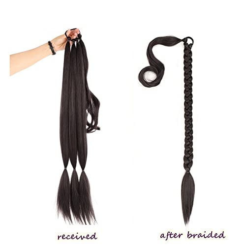32 inch DIY Braided Ponytail Extension with Hair Tie - Image 2