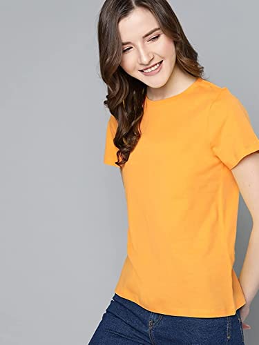 Image of Cotton Half Sleeve T-Shirt for Women, Round Neck Half Sleeves Gym Sports T-Shirt, Casual Women's Regular T-Shirt