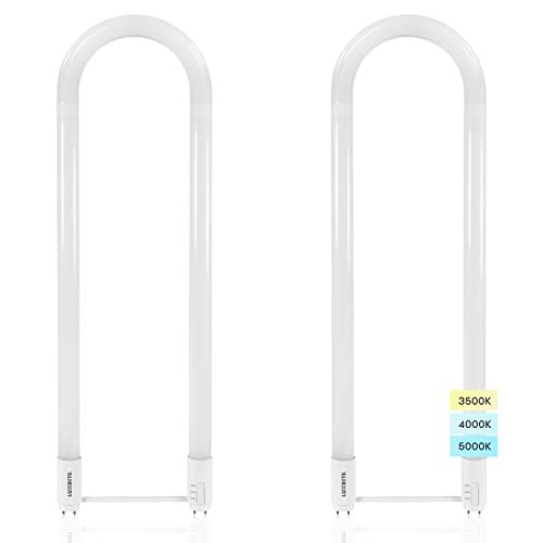 Luxrite U Bend LED Tube Light T8 T12 17.5W (32W Equivalent) 3 Colors 3500K | 4000K | 5000K 2100 Lumens Fluorescent Light Tube Replacement Direct or Ballast Bypass UL Certified G13 Base 2-Pack