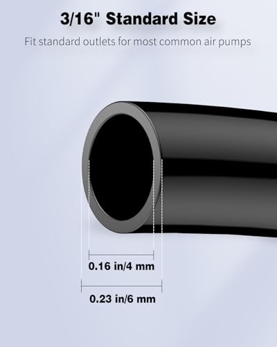 Pawfly 26 Feet Aquarium Air Tubing Standard 3/16\" Airline Tubing for Fish Tank Air Pump Accessories PVC Hose for Aquarium Garden Terrarium Pond, Black - Thumbnail 4