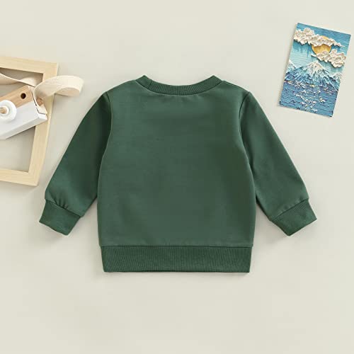 Allshope Toddler Baby Girl Boy Sweatshirt Long Sleeve Bull Print Pullover Round Neck Sweater Shirts Oversized Tops Fall Outfits (Green, 2-3T) #TOP2