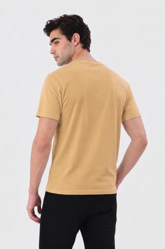 Image of Van Heusen Men's Crew Neck T-Shirt - Soft & Breathable Cotton | Regular Fit | Comfortable Everyday Casual Wear | Short Sleeves | Summer Favorite |Solid Colors | Style 60052|Available in Pack of 1 & 2