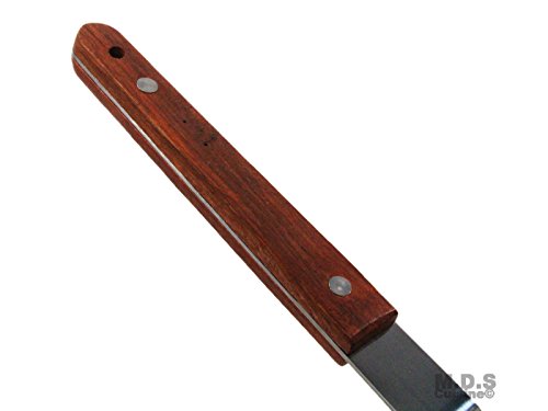 Turner Burger Heavy Duty Polished Stainless Steel Grill Spatula Scraper Wood Handle - Thumbnail 4
