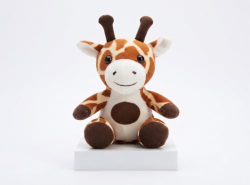 Image of ZEXSAZONE Cute Smiling Giraffe Plush Toy Soft Stuffed Animal, Brown & White Cuddle Buddy for Kids, Babies - Huggable Sitting Giraffe with Embroidered Face - Premium Soft Plush Toy (18 CM)