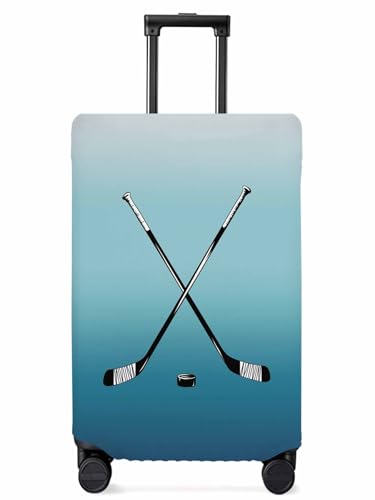 Sports Travel Luggage Cover, Hockey Gradient Turquoise Anti-scratch Elastic Luggage Covers For Suitcase Protector, Washable Baggage Covers