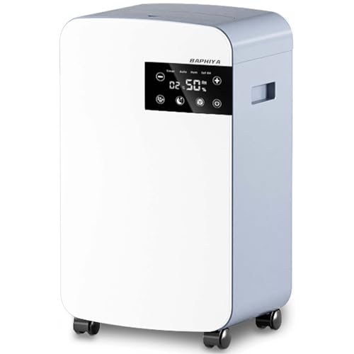 BAPHIYA Dehumidifier for Home 12L/D, Energy Efficient Compressor HEPA Filter Air Purification, Continuous Drainage, 2.5L Tank, Timer, Sleep Mode, Auto Defrosting, Humidity Target