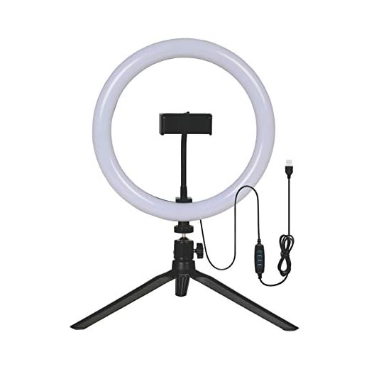 Ring Light Iluminador Led 10 Polegadas 24cm Usb Tripé 19cm