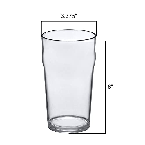 Amazing Abby - Amber - 20-Ounce Plastic Beer Glasses (Set Of 6), Plastic Pint Glasses, Reusable Cups, Bpa-Free, Shatter-Proof, Dishwasher-Safe, Perfect For Poolside, Outdoors, Camping, And More #TOP3