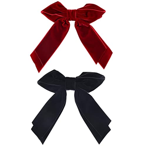 Deeka 2 Pcs 6" Large Velvet Bows Hair Clips Barrettes Hair Accessories For Women And Girls #TOP7