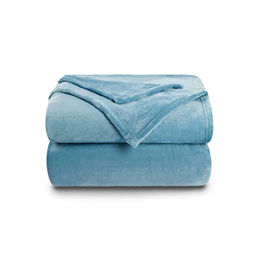 Image of NANPIPER Fleece Blankets Super Soft Flannel Queen Size Blanket for Bed Luxury Cozy Microfiber Plush Fuzzy Blanket,Light Blue