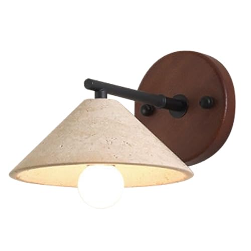 HEBXMF Flush Mount Minimalist Wall Sconce, E26 Light Source Yellow Travertine Wall Lamp, Industrial Style Wall Light, Living Room Hallway Dining Room Wall Mounted Light Fixtures