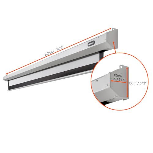celexon Economy Motor-Leinwand 130 | 300x169 cm 16:9 | elektrische 4K,Full-HD Beamer-Leinwand f&uuml;r B&uuml;ro-Pr&auml;sentationen & Ihr Heimkino | zur Wand- und Deckenmontage | inkl. Fernbedienung