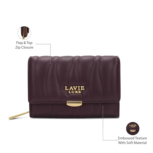 Image of Lavie Luxe Women's Lucie Emboss Medium Trifold Wallet | Gift for Women