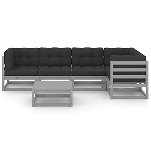 vidaXL 6-TLG. Garten-Lounge-Set mit Kissen Kiefer Massivholz – Bild 3
