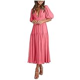 ❥ Description Material: La robe des femmes est faite de matériau de haute qualité, durable et adapté à des usures quotidiennes, en tissu doux, en polyester, léger et confortable, robe de garde-robe, facile à habiller ou à enlever, robe confortable, vous pouvez en porter un tous Jour.