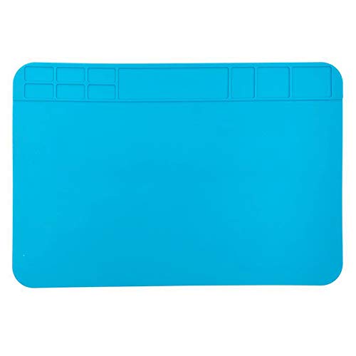 XNJIHWA Soldering Mat Silicone Heatproof Mat Soldering 500°30 x 20cm Anti-Static Multi-Purpose Magnetic Electronics Repair Pad for Soldering Brazing Repair Tool Welding Pad,Blue