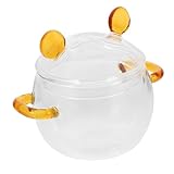 MUCKLILY Hochborosilikatglas Suppentopf mit Deckel Hitzebeständig Transparenter Kochtopf für Pasta und Ramen Kleiner Topf zum Schmoren und Kochen Spülmaschinengeeignet