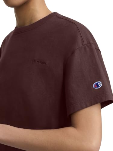 Image of Champion Women's Classic Short Sleeve Graphic T-Shirt, Loose Fit, Script Logo