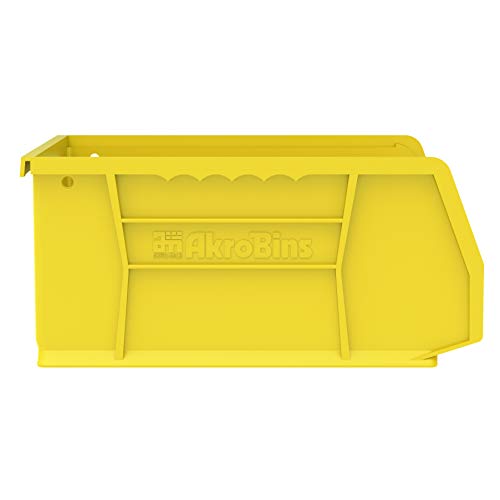 Akro-Mils 30235 Akrobins Plastic Hanging Stackable Storage Organizer Bin, 11-Inch X 11-Inch X 5-Inch, Yellow, 6-Pack #TOP1