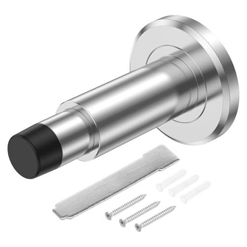 Türstopper Wand, 75-110mm Verstellbarer Türstopper mit Dämpfender Gummikopf Wandtürstopper Edelstahl Türanschlag Stopper für Holztüren, Glastüren, Metalltüren
