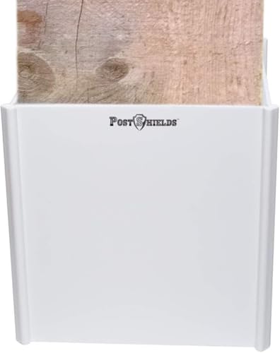 Post Shields 6x6 Post Protector - Fits Standard 5.5x5.5 Wood or Metal Posts - 6in High - Easy Install No Tools - Protects Mailbox Deck and Fence Posts from Lawn Maintenance Equipment Damage