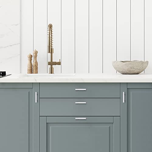 Image of Ravinte 25 Pack 2-1 /2 Inch Cabinet Pulls Brushed Nickel Sqaure Kitchen Cabinet Handles Silver Cabinet Hardware Stainless Steel Drawer Pulls 4 Inch Overall Length with Mounting Template