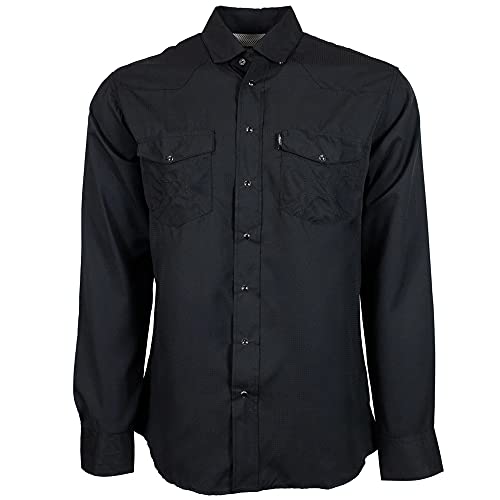 Black Long Sleeve Pearl Snap Shirt by Hooey