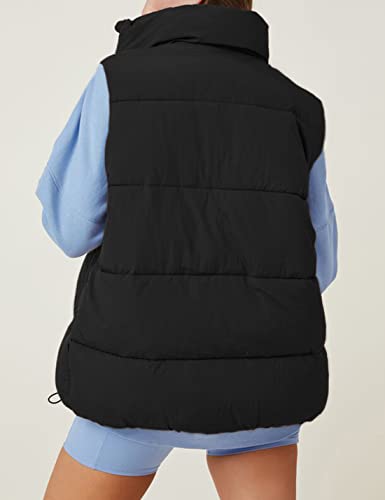 Huaqiao Women's Quilted Puffer Vest Stand Collar Sleeveless Coat Zipper Winter Gilet Jacket4