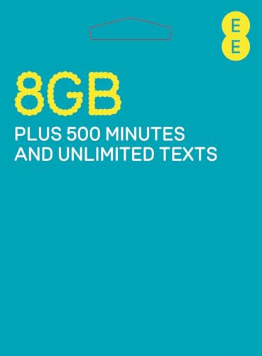 EE Pay As You Go Sim Card Preloaded With £10 Credit includes 8GB data plus 500 minutes and unlimited texts.