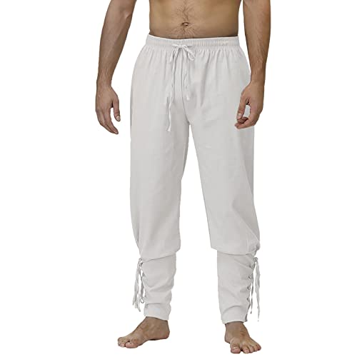 Ropa medieval para hombre: pantalones de tela renacentista vintage