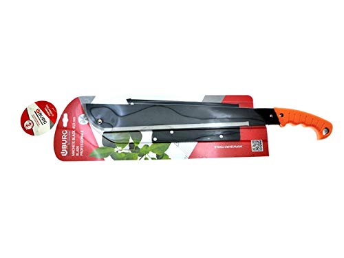 MACHETE PROFESSIONALE BLACK BLADE 63 CM - PUNTA SEGHETTATA TAGLIO RAMI POTATURA, Nero