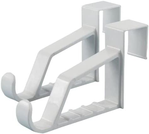 HANGERWORLD 6 White 7inch Strong Plastic Over Door Storage Space Saving Hooks for Coats Jackets Clothes and Towels.