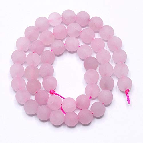 Pltbeads Natural Gemstone Loose Beads Matte Approxi 15.5 Inch Diy Bracelet Necklace For Jewelry Making (8Mm, Matte Rose Quartz) #TOP3