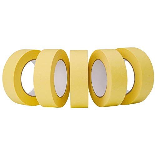 Image of Lichamp 15-Pack Automotive Refinish Masking Tape Yellow 36mm x 55m, Cars Vehicles Auto Body Paint Tape, Automotive Painters Tape Bulk Set 1.4-inch x 180-foot x 5 Rolls