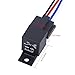 12V 40A Waterproof Automotive Relay with Socket, 5 Pack, DC Power, Black Red Copper Terminals, Sealed General Purpose Car Relay (24V 4PIN)