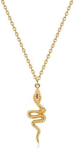MYEARS Women Snake Necklace Gold Serpent Pendant 14K Gold Filled Dainty Chain Boho Beach Simple Handmade Animal Jewelry Gift