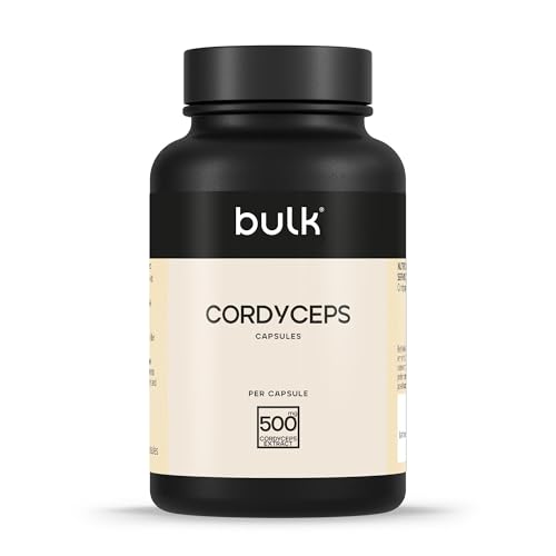 Bulk Cordyceps Capsules, Mushroom Extract Supplement, 30 Capsules, 30 Servings