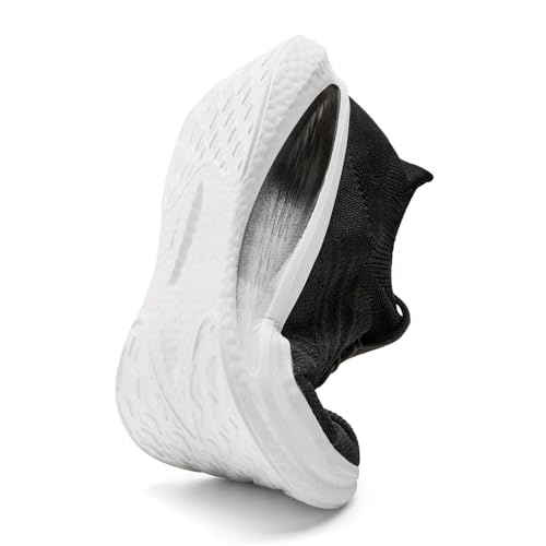 Image of DLWKIPV Running Shoes for Men Casual Slip on Tennis Walking Sneakers Lightweight Breathable Mesh Fashion Gym Athletic Sports Workout Non Slip Trainers Black W Size 11