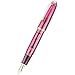 Jinhao 9019 Acrylic Fountain Pen, Size 8 Medium Nib with Ink Converter, Transparent Wine Red Classic Design Smooth Writing Pen (Gold Trim)