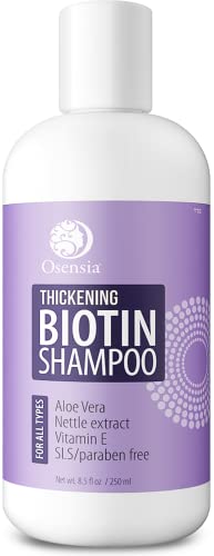 Thickening Biotin Shampoo for Hair Growth - Sulfate and Paraben Free Shampoo - Aloe Vera, Color Safe, Anti Hair Loss Shampoo For Men and Women Prevents Breakage, Boosts Thicker Hair by Osensia Thickening Biotin Shampoo for Hair Growth - Sulfate and Paraben Free Shampoo - Aloe Vera, Color Safe, Anti Hair Loss Shampoo For Men and Women Prevents Breakage, Boosts Thicker Hair by Osensia