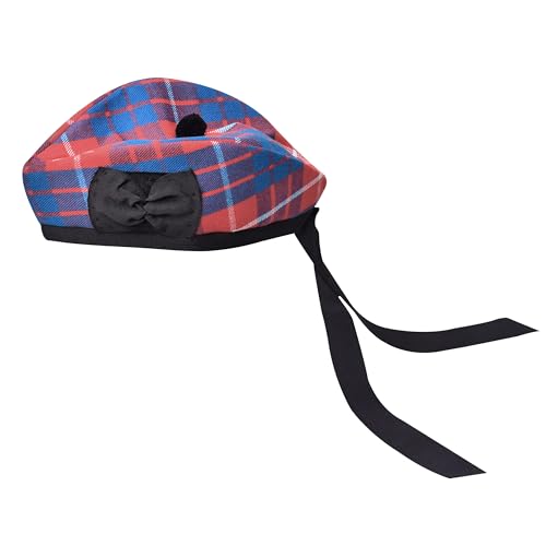 Image of Glengarry Cap-Traditional Scottish Hat, Acrylic Wool Tartan Glengarry hat, Kilts /Bagpipes Accessories