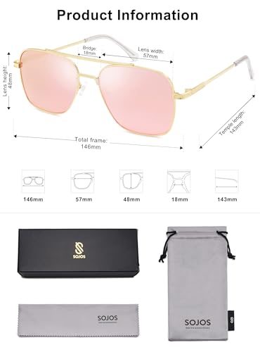 SOJOS Aviator Sunglasses for Men WomensTrendy Designer Shades SJ1232