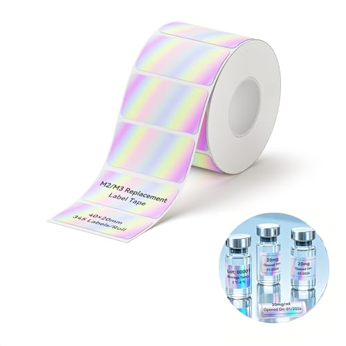 NIIMBOT M2/M3 Thermal Transfer Labels 1.570.79 345 Tapes/Roll for M2/M3 Label Maker Long Storage Time for Small Businesses Cosmetics Vitamins Labeling Hologram