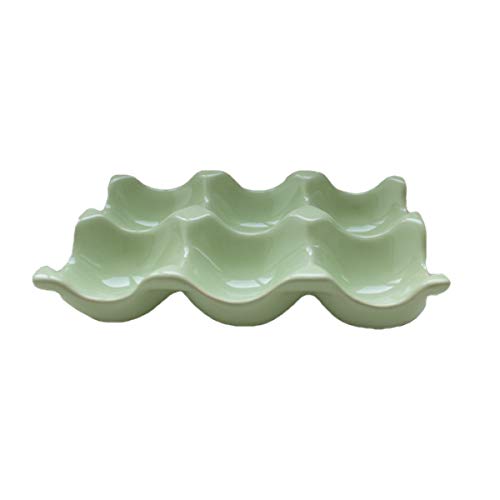 Porta Ovos de Cerâmica Cozinha Retrô - Verde Pastel