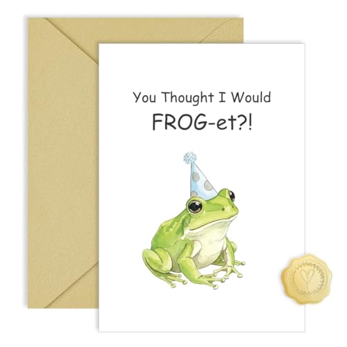 CRTURUNIQ Funny Belated Birthday Card for Women Men - Cute
